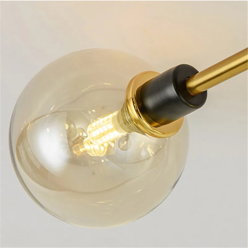 Plafonnier en verre nordique G9 LED lumière industrielle en métal pour chambre salon salle à manger étude maison intérieur loft lumière - vue 6 sur 18