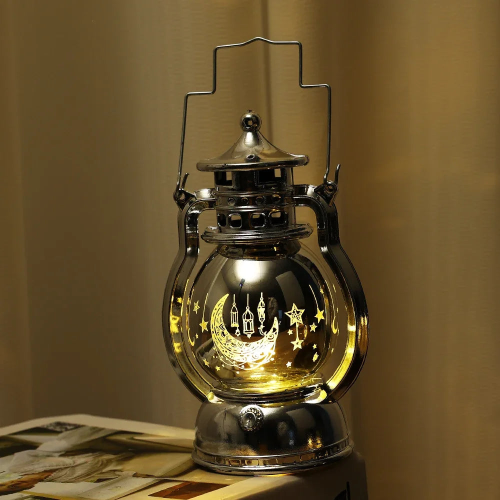 lampe à poser eid mubarak lanterne portable rétro pour décoration festive - vue 8 sur 13