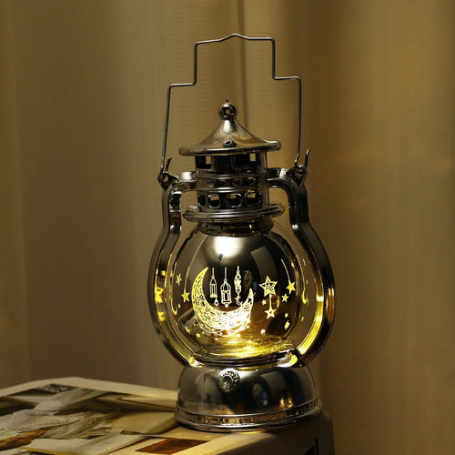 lampe à poser eid mubarak lanterne portable rétro pour décoration festive - vue 9 sur 13