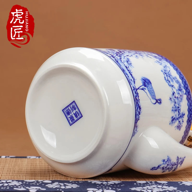 Théière céramique jingdezhen grande capacité anse style chinois - vue 7 sur 7