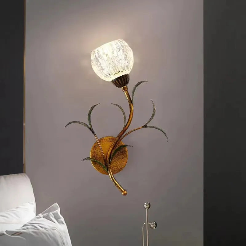 applique murale à led rétro avec fleurs pour décoration élégante - vue 4 sur 12