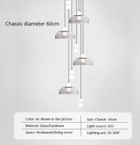 suspension en verre nordique pour décoration intérieure moderne