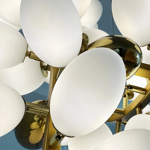 Lustre en verre blanc de luxe postmoderne - vue 7 sur 6