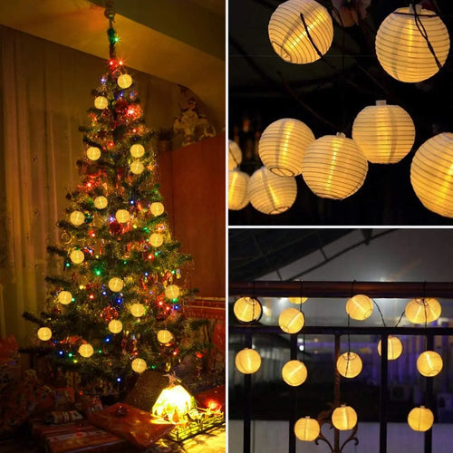 guirlande lumineuse solaire led pour décorations d'extérieur festive - vue 5 sur 7
