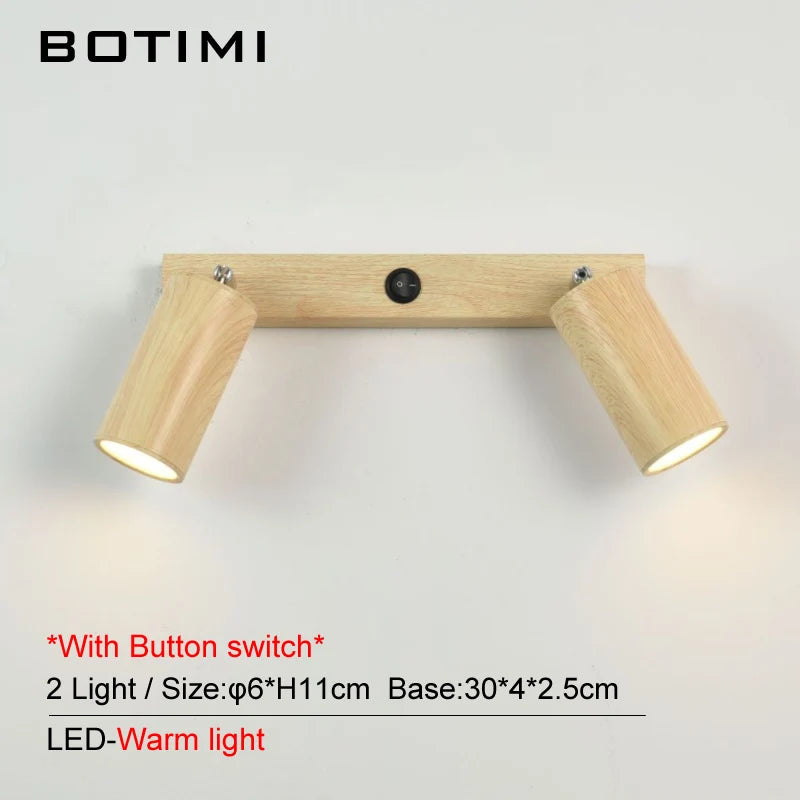 botimi applique murale fer interrupteur bouton-poussoir imitation bois nordique - vue 12 sur 13