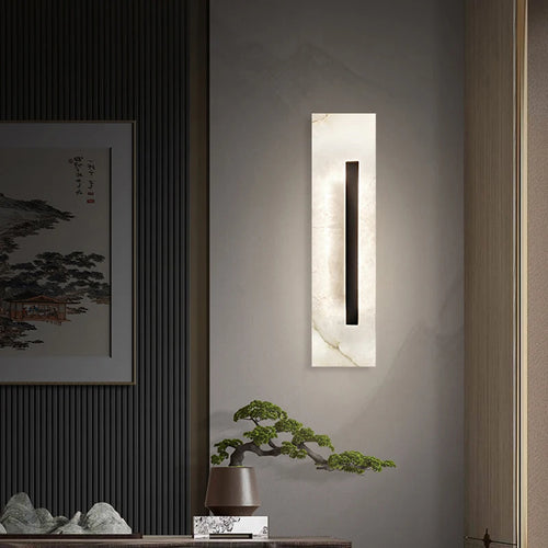 40CM High Natural Marble Wall Lamp Led Postmodern Living Room Bedroom Home Decor Light Luxury Bedside Hallway Sconce - vue 3 sur 7