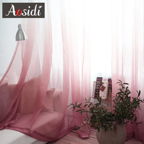 Voilage tulle dégradé moderne léger pour salon chambre - vue 5 sur 10