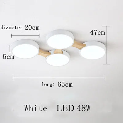 plafonnier moderne en bois avec éclairage led intérieur - vue 9 sur 36