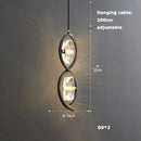 suspension en verre cristal art déco avec éclairage led
