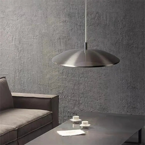 suspension scandi simple design ovni lumière décoration maison argent - vue 4 sur 6