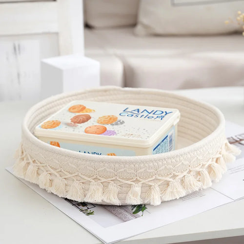 panier tissé en corde pour rangement divers et cosmétiques - vue 2 sur 8