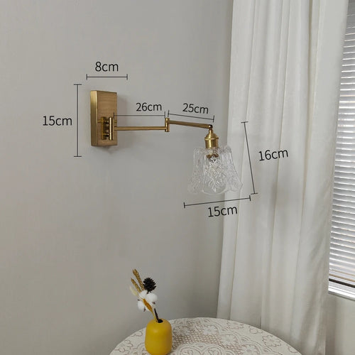 IWHD tirer chaîne verre applique murale LED applique bras gauche droite rotation chambre salon lumières nordique moderne à côté lampe Wandlamp - vue 11 sur 23