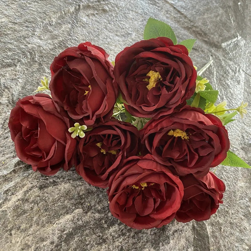 bouquet de roses en soie pour mariage et décoration intérieure - vue 10 sur 19