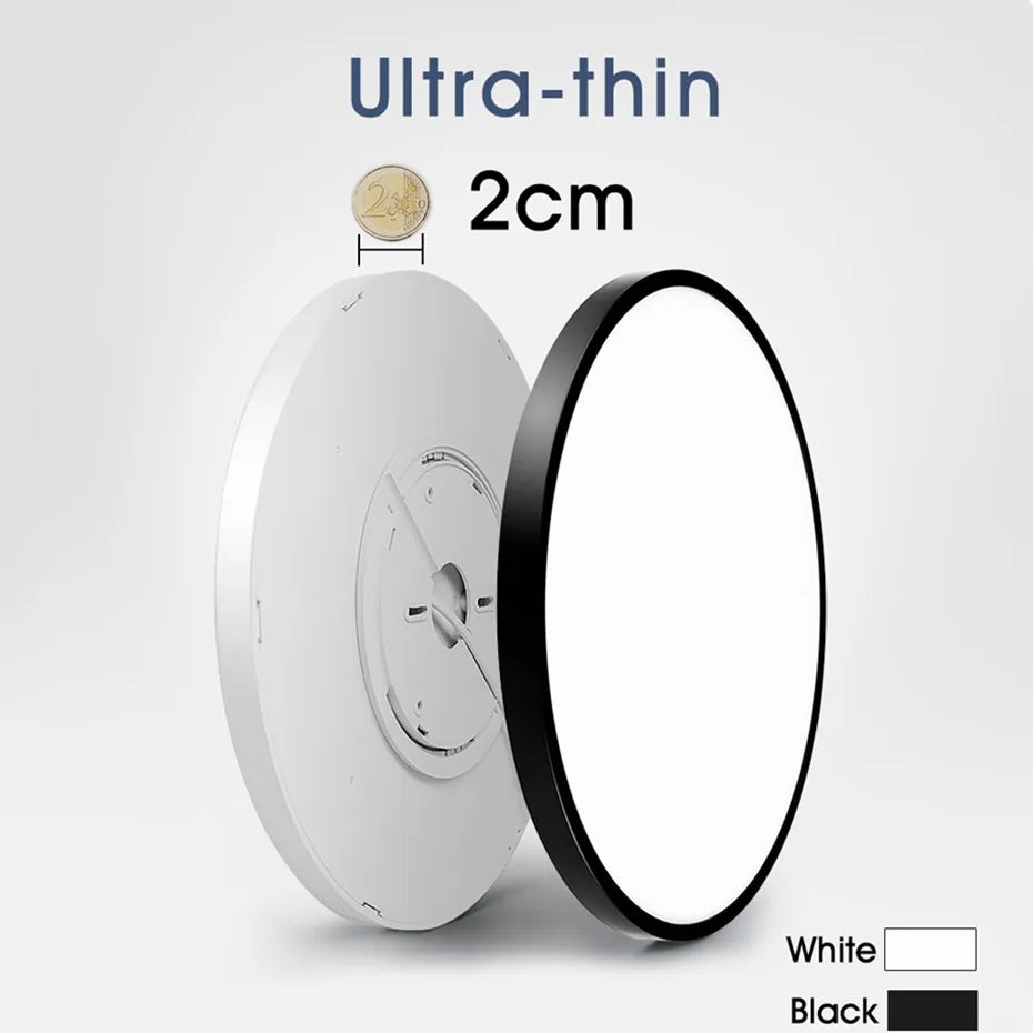 plafonnier led ultra mince moderne rond montage en surface - vue 5 sur 24