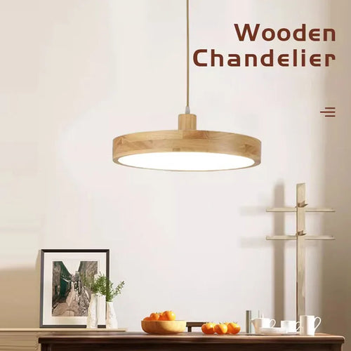 Lustre LED japonais à tête unique en rondins - vue 4 sur 13