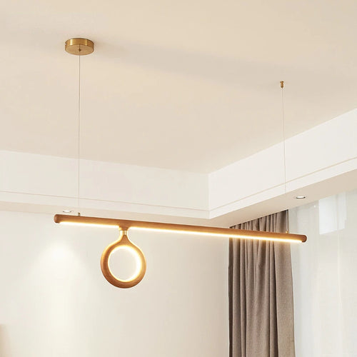 lustre en bois nordique style japonais pour éclairage intérieur - vue 2 sur 11