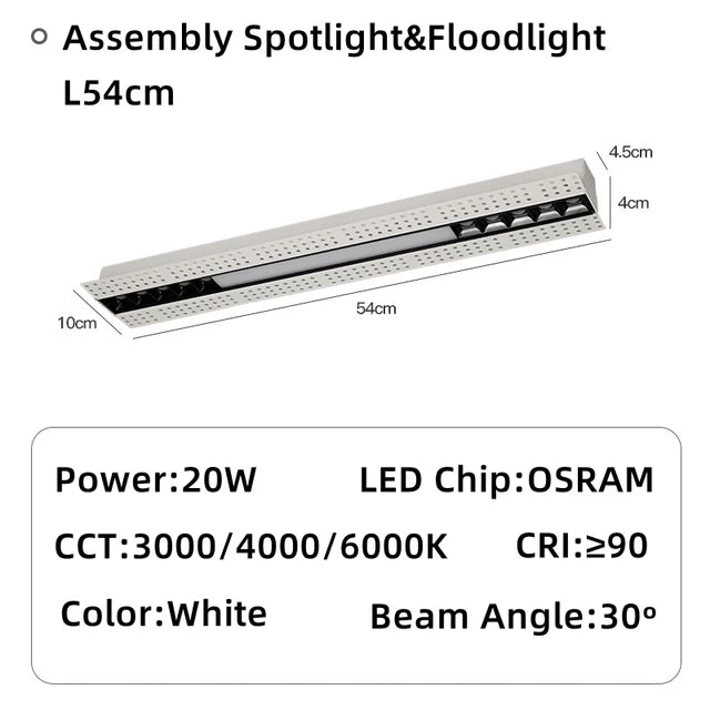 spot led encastrable magnétique moderne éclairage linéaire intérieur - vue 14 sur 16