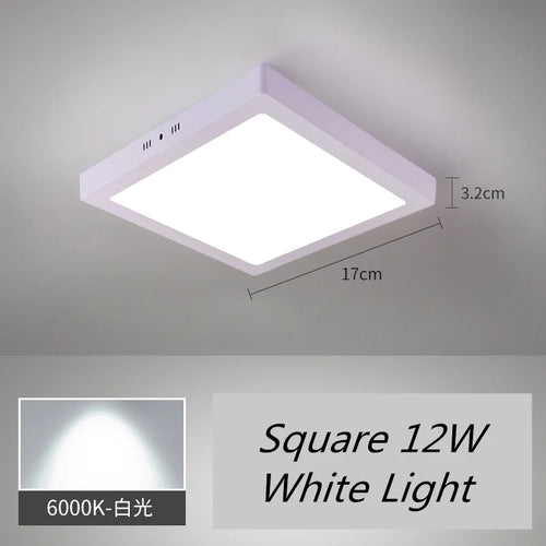 plafonnier led carré monté en surface éclairage led froid - vue 9 sur 14