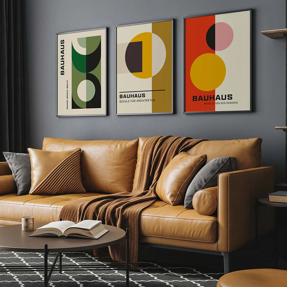 peinture sur toile motifs géométriques style nordique pour décoration moderne