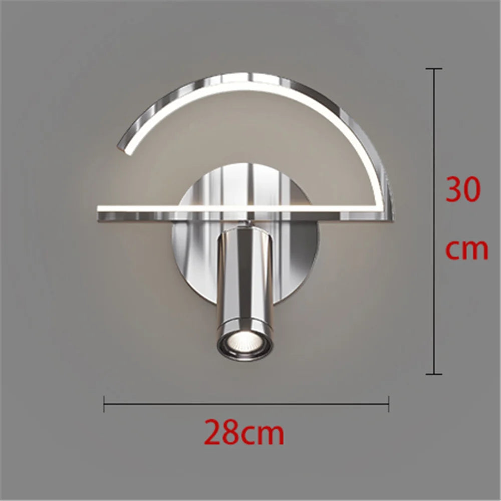 applique murale à led moderne en chrome pour intérieur design - vue 9 sur 16