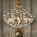 lustre plafond rétro fleur cristal led luxe décoration