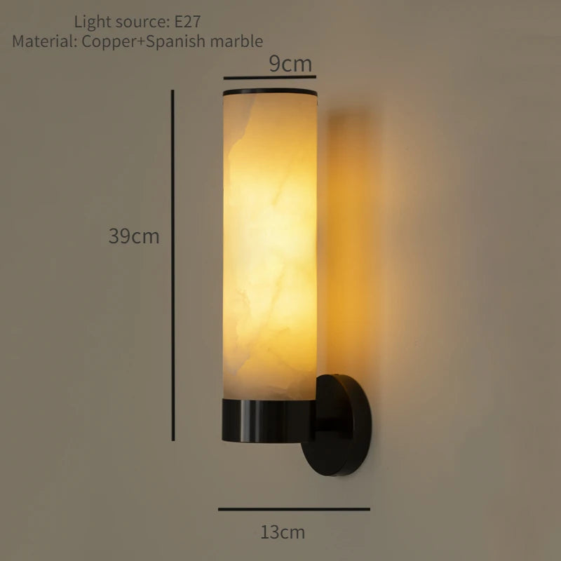 applique murale led minimaliste moderne en marbre naturel - vue 10 sur 10