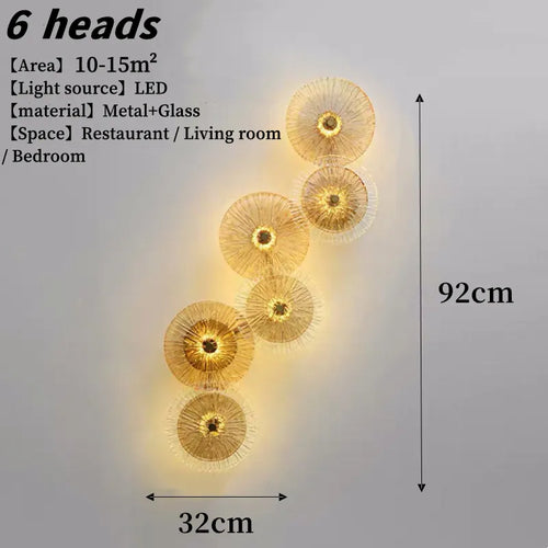 Nordique créatif LED verre applique moderne Simple combinaison applique salon chambre Restaurant luxe décoration applique murale - vue 11 sur 12