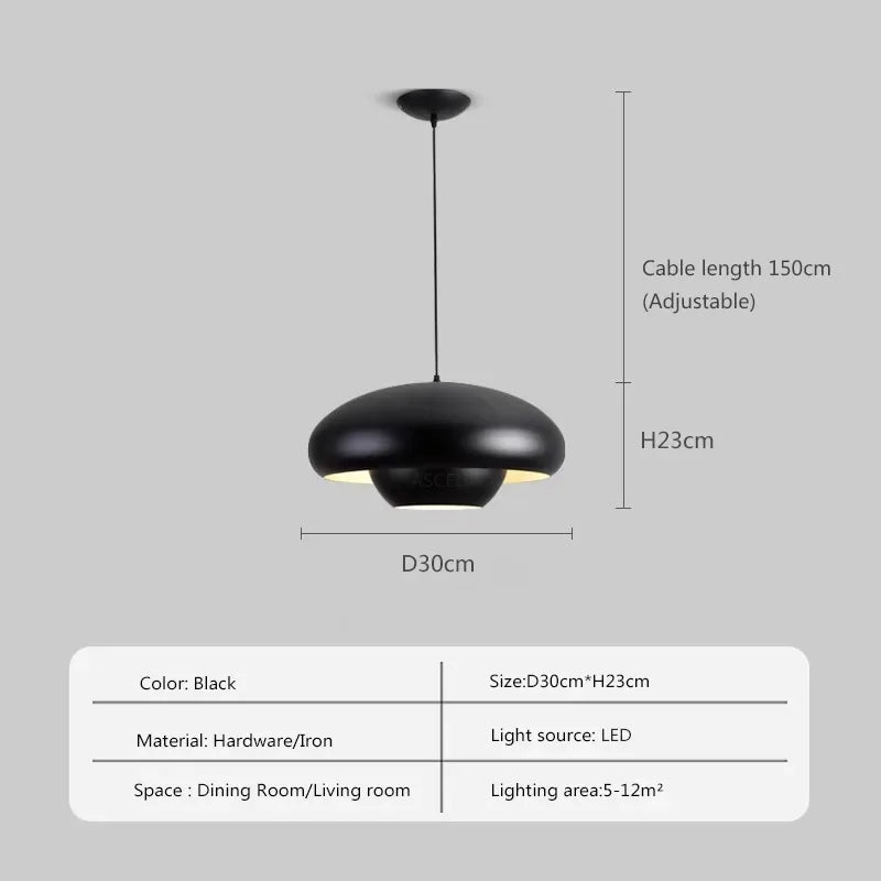 Suspension led nordique simple champignons luminaires suspendus intérieur - vue 10 sur 10
