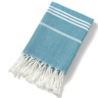 serviette de plage turque coton rayures franges rapide