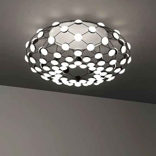 Lustre Designer italien Led nordique noir blanc salle à manger filet de pêche - vue 3 sur 10
