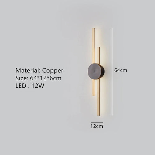 applique murale led minimaliste en laiton pour restaurant - vue 18 sur 18