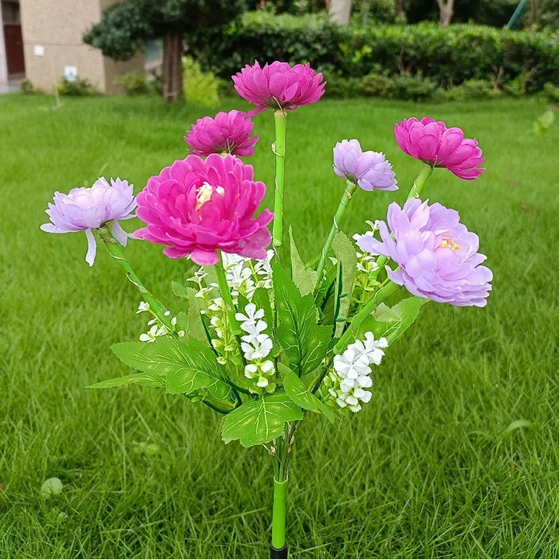 éclairage solaire en forme de rose pour jardin extérieur - vue 10 sur 11