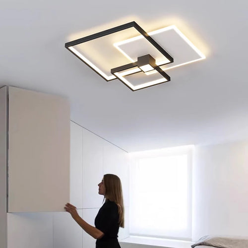 plafonnier led moderne design rectangulaire minimaliste lumineux - vue 2 sur 12