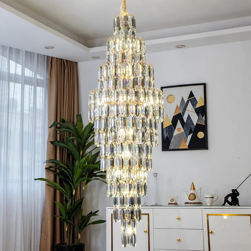 lustre en cristal pour escalier et halls d'hôtel - vue 5 sur 25