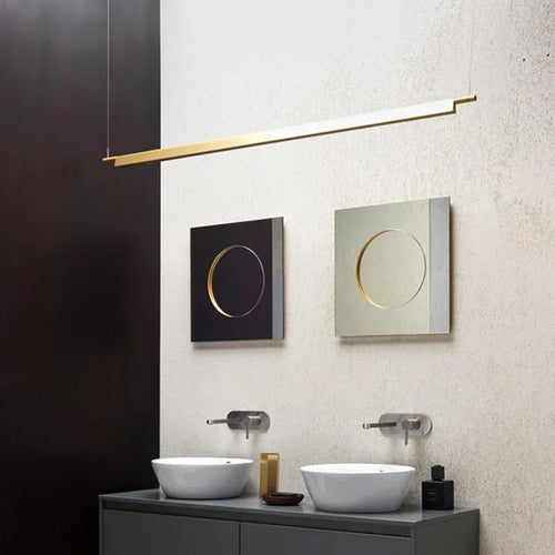 Suspension design scandinave linéaire compendium led longue - vue 3 sur 9