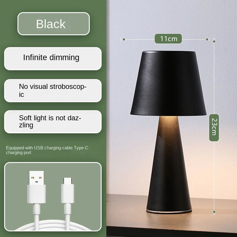 lampe de table rétro rechargeable minimaliste moderne et étanche