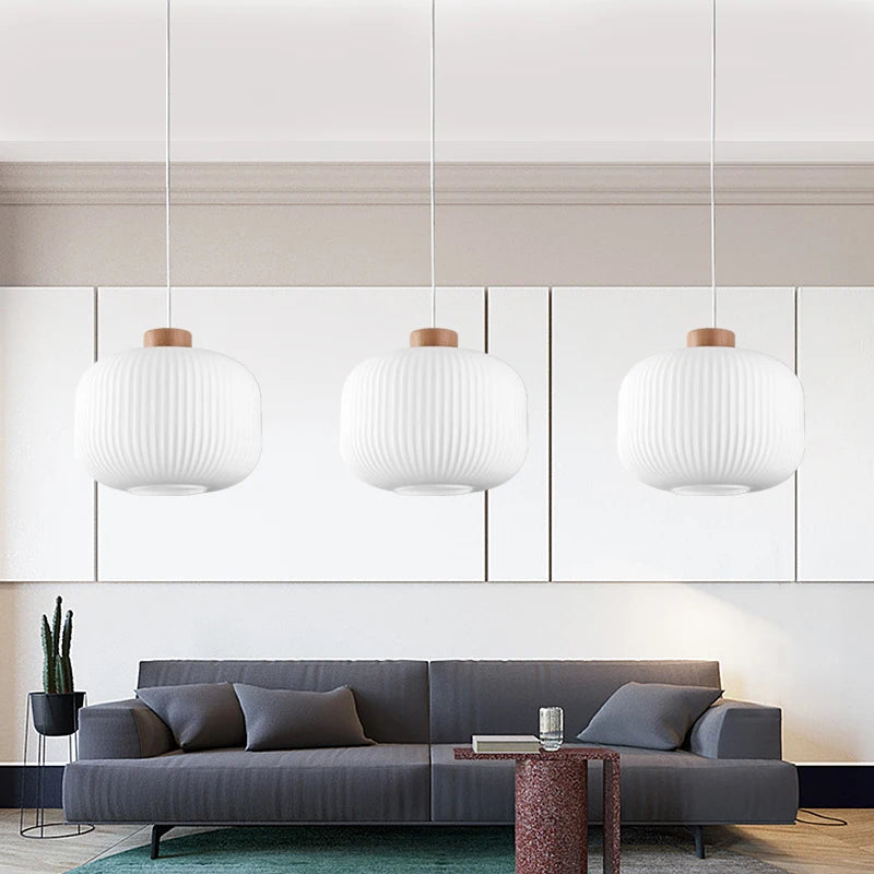 lampe led suspendue design nordique makaron pour décoration intérieure - vue 4 sur 9