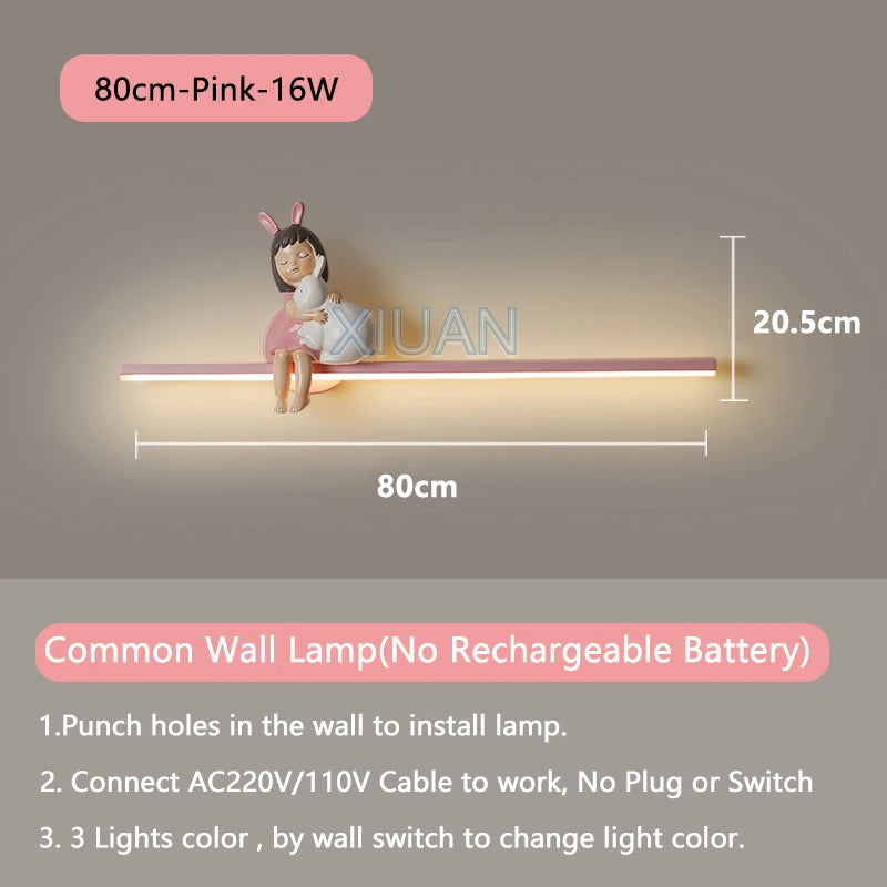 applique murale en forme de lapin pour décoration enfant - vue 17 sur 17