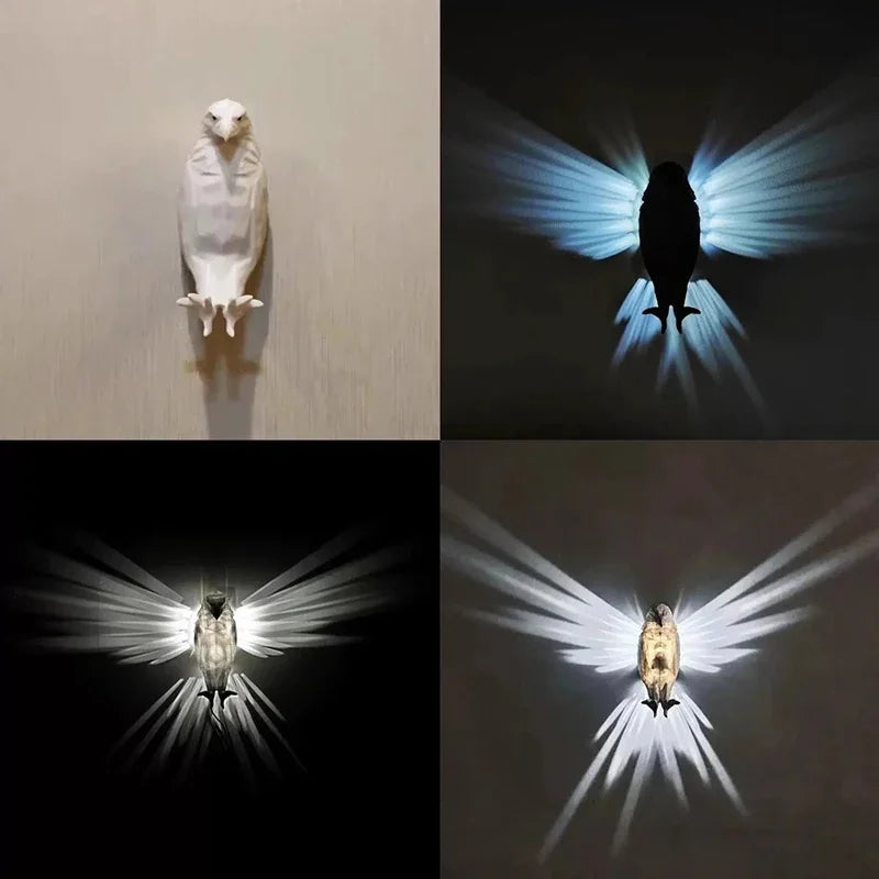 applique murale led hibou aigle décoration créative pour la maison - vue 6 sur 13