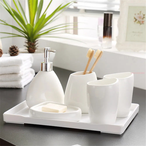 distributeur de savon en céramique pour salle de bain nordique - vue 3 sur 9
