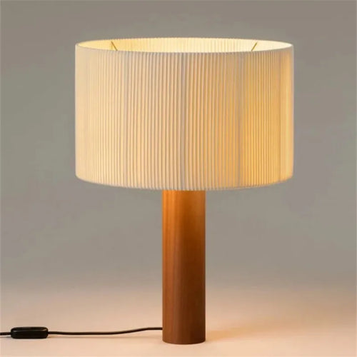 lampe à poser en bois massif style wabi sabi minimaliste - vue 5 sur 9