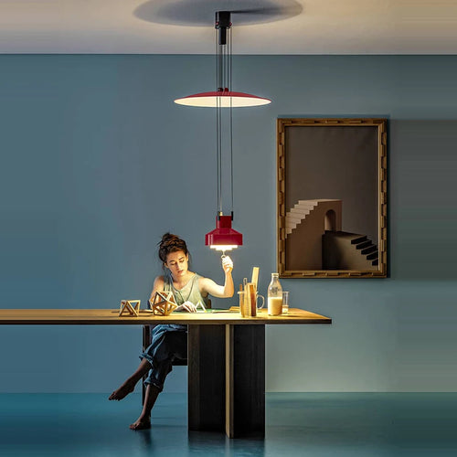 lustre italien flexible en aluminium avec led dimmable - vue 5 sur 14