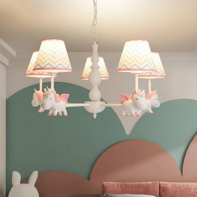 lustre licorne dessin animé pour chambre d'enfant suspendu - vue 4 sur 24