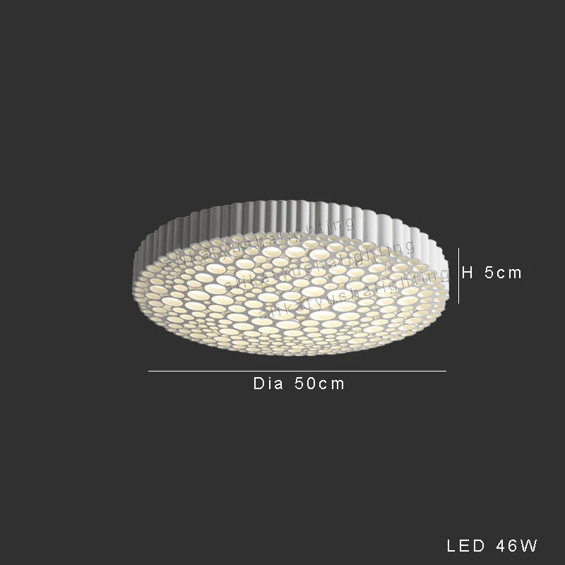 plafonnier led minimaliste en nid d'abeille pour décoration créative