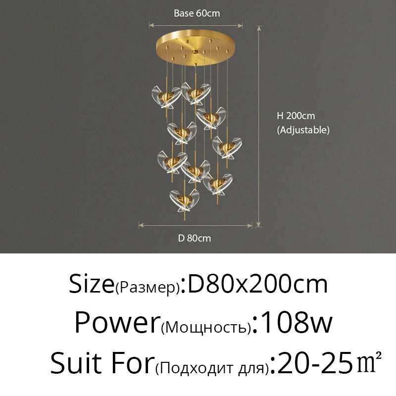 lustre moderne en cuivre pour décoration créative intérieur élégant - vue 14 sur 14