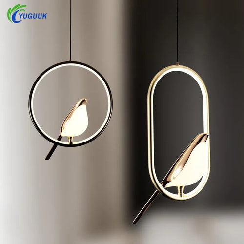 Nordique créatif pie suspension lumières lumière de luxe postmoderne personnalité suspension lampe étude chambre chevet Led lustre - vue 2 sur 14