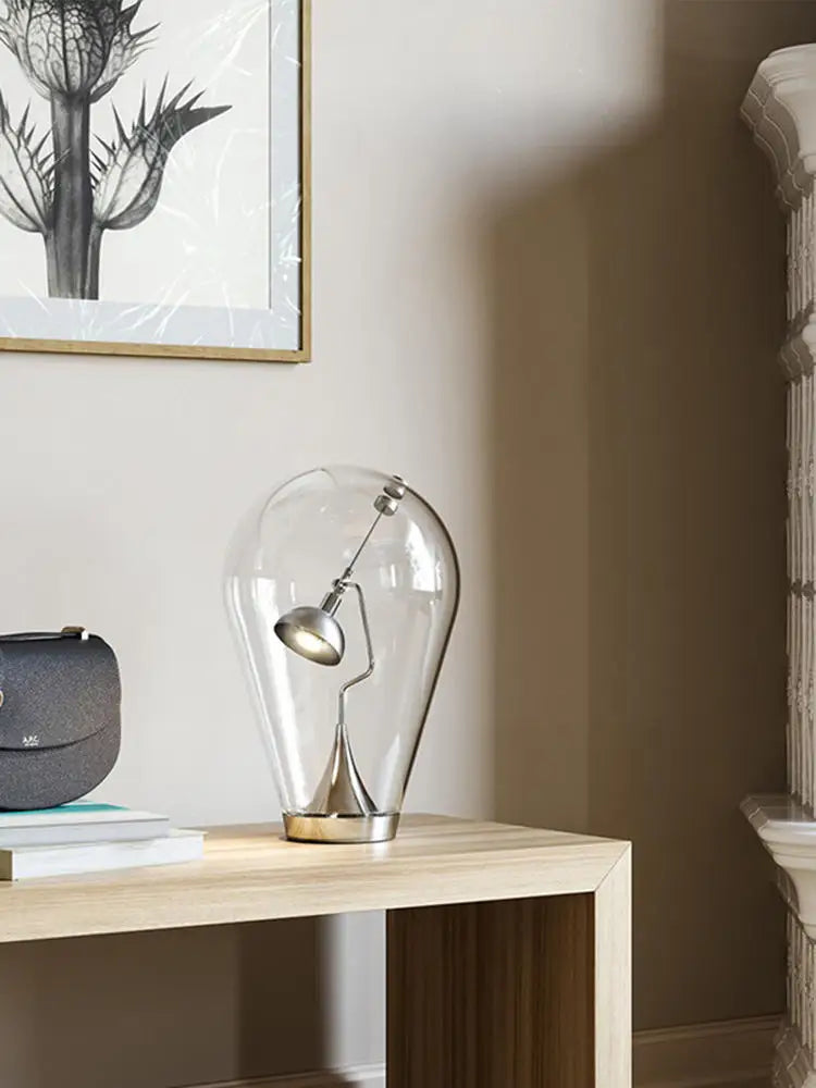 lampe de bureau vintage en verre style industriel tactile - vue 4 sur 8