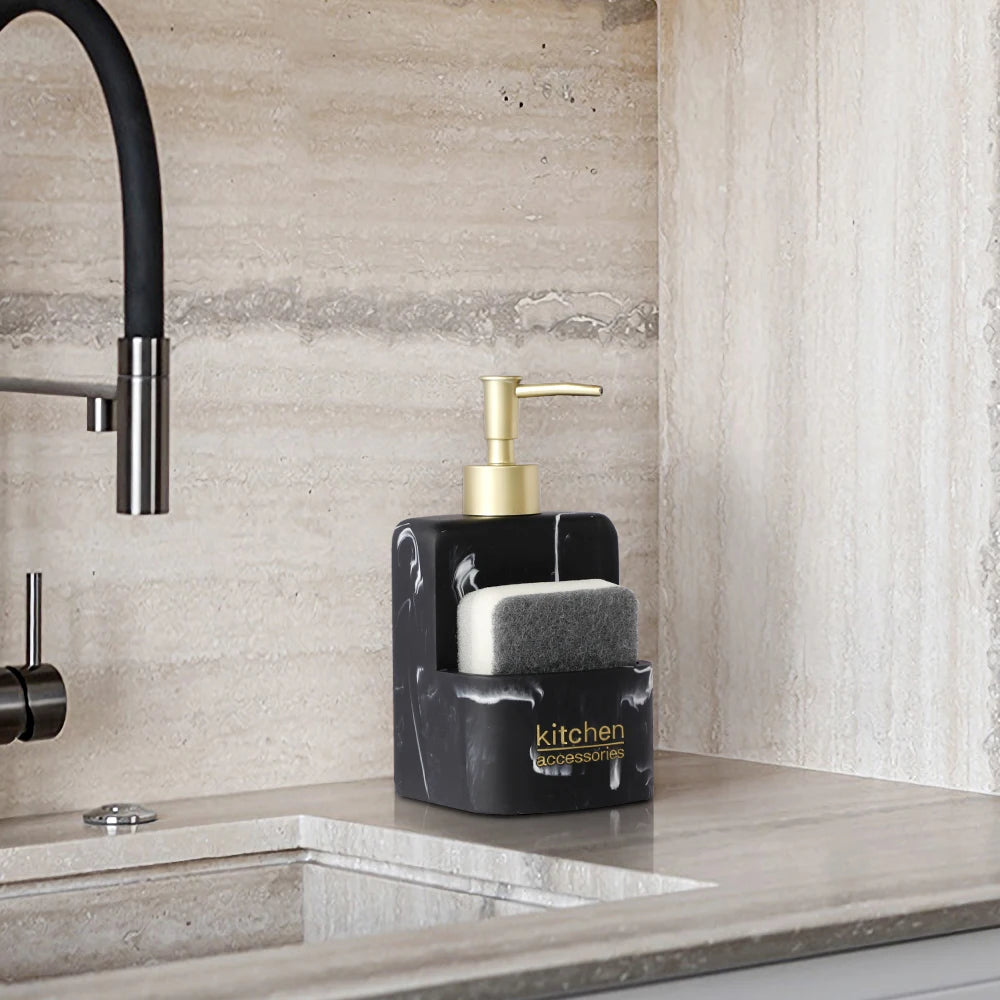 distributeur de savon liquide avec rangement pour accessoires de cuisine - vue 4 sur 14