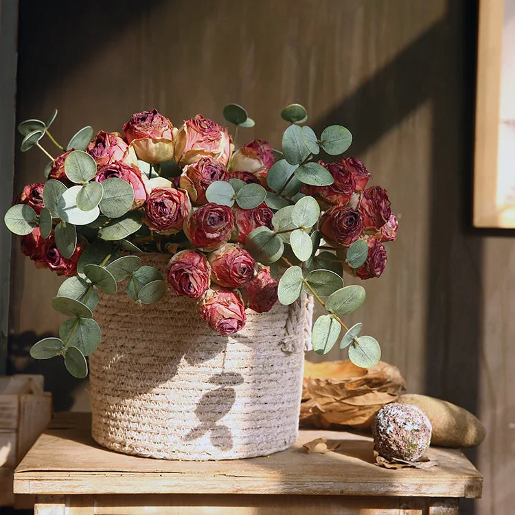 bouquet de roses artificielles en soie décorations rétro pour divers espaces - vue 4 sur 9