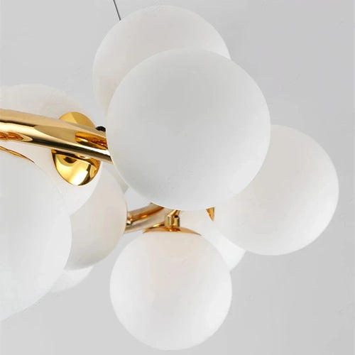 lustre nordique boule de verre led pour décor maison - vue 6 sur 15